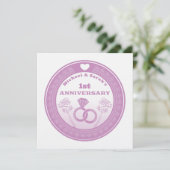 Hochzeitstag Lace sehen Jahreswechsel Einladung (Stehend Vorderseite)