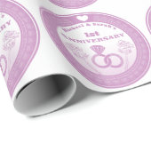 Hochzeitstag Lace sehen Jahreswechsel Geschenkpapier (Rolleneckpunkt)