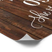 Hochzeitstag Land Western JA Tag Unterschrift Poster (Ecke)