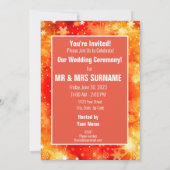 Hochzeitstag leuchtendes farbenfrohes Foto Einladung (Rückseite)