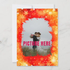 Hochzeitstag leuchtendes farbenfrohes Foto Einladung