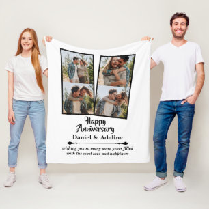 Hochzeitstag Liebe 4 Foto-Collage Paar Fleecedecke