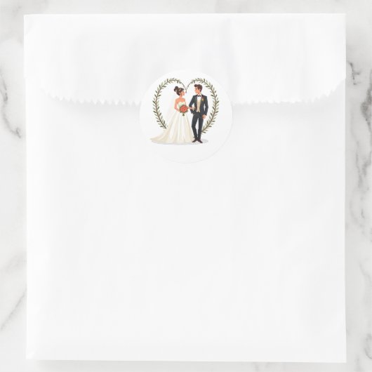 Hochzeitstag-Liebe Herz-Stickers Runder Aufkleber (Tasche)