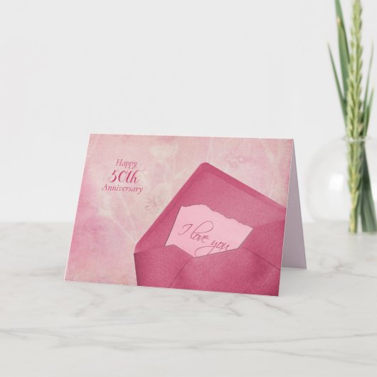 Hochzeitstag Liebe in Umschlag Feiertagskarte (Vorderseite)