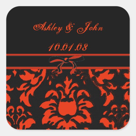 Hochzeitstag - - - Maßgeschneidert Quadratischer Aufkleber (Vorderseite)
