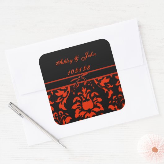 Hochzeitstag - - - Maßgeschneidert Quadratischer Aufkleber (Umschlag)