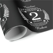 Hochzeitstag mit Baumwolle 2 Jahre verheiratet Geschenkpapier (Rolleneckpunkt)