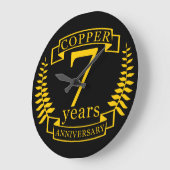 Hochzeitstag mit Kupfer 7 Jahre Große Wanduhr (Winkel)