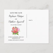 Hochzeitstag mit moderner geometrischer Korallenma Ankündigungspostkarte (Rückseite)