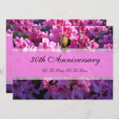 Hochzeitstag mit rosa Azalea Einladung (Vorne/Hinten)