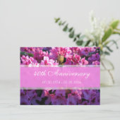 Hochzeitstag mit rosa Azalea Einladung (Stehend Vorderseite)