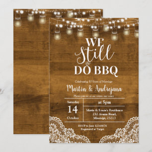Hochzeitstag mit Spitze Wir machen immer noch BBQ- Einladung