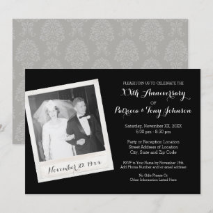 Hochzeitstag mit Vintage-Fotorahmen Einladung