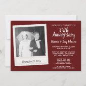 Hochzeitstag mit Vintagem Foto - Bordeaux Einladung (Vorderseite)