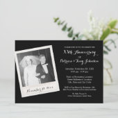 Hochzeitstag mit Vintagem Foto Einladung (Stehend Vorderseite)