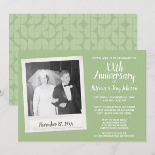 Hochzeitstag mit Vintagem Foto - Salbei Einladung