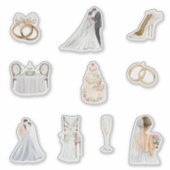 Hochzeitstag mit Wasserfarbe Aufkleber (Vorderseite)