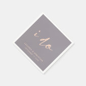 Hochzeitstag Modernes, elegantes Skript I Do Gray Serviette (Ecke)