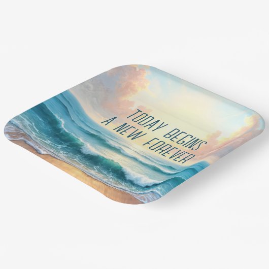 Hochzeitstag Morgens Seascape Pappteller (Gewinkelt)