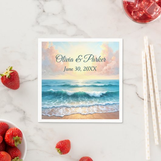 Hochzeitstag Morgens Seascape Serviette (Beispiel)