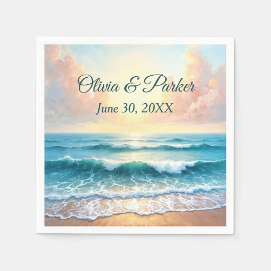 Hochzeitstag Morgens Seascape Serviette (Vorderseite)