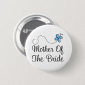 Hochzeitstag-Mutter des Braut-Blau-Knopfes Button (Vorne & Hinten)