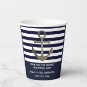 Hochzeitstag Nautical Sailing Anchor Vielen Dank Pappbecher (Vorderseite)