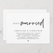 Hochzeitstag, nur verheiratet einladung (Vorne/Hinten)