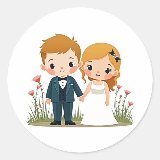 Hochzeitstag - Paar Sticker (Vorderseite)