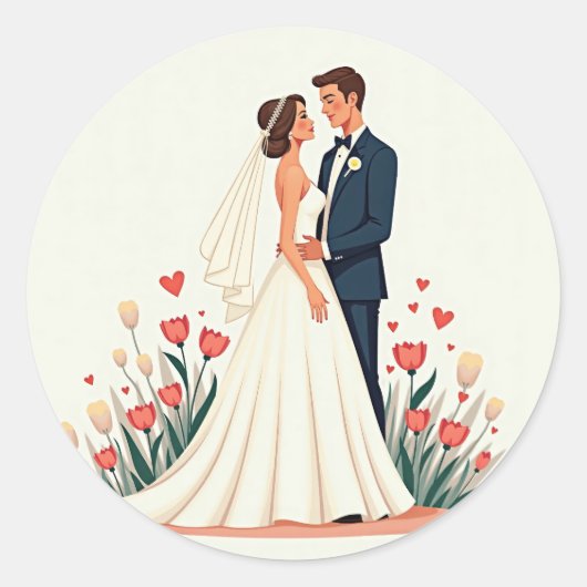 Hochzeitstag - Paar Sticker (Vorderseite)