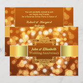 Hochzeitstag Party Goldene Einladung (Vorne/Hinten)