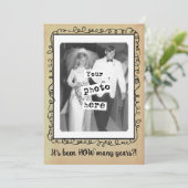 Hochzeitstag Party Vintage Fotovorlage Einladung (Stehend Vorderseite)