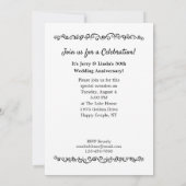 Hochzeitstag Party Vintage Fotovorlage Einladung (Rückseite)