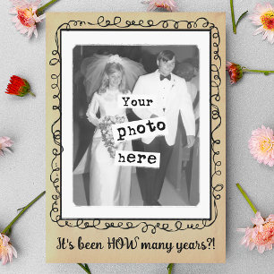 Hochzeitstag Party Vintage Fotovorlage Einladung
