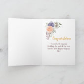 Hochzeitstag Peony Rose Lila Karte (Innenseite)