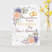 Hochzeitstag Peony Rose Lila Karte (Gelbe Blume)