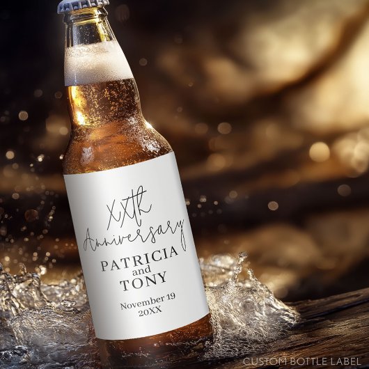 Hochzeitstag Personalisiert BW Modern Bierflaschenetikett