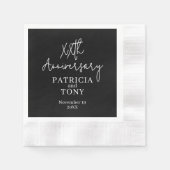 Hochzeitstag Personalisiert BW Modern Serviette (Vorderseite)