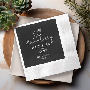 Hochzeitstag Personalisiert BW Modern Serviette