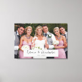 Hochzeitstag Personalisiertes Foto und Skript Leinwanddruck (Vorderseite)