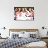 Hochzeitstag Personalisiertes Foto und Skript Leinwanddruck (Insitu (Schlafzimmer))