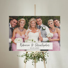 Hochzeitstag Personalisiertes Foto und Skript Leinwanddruck