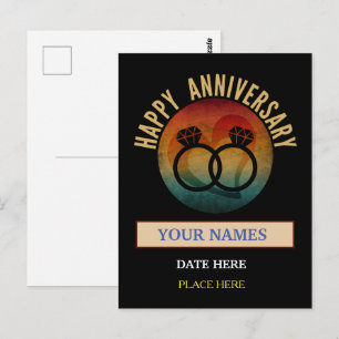Hochzeitstag personalisiertes Geschenk Postkarte