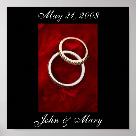 Hochzeitstag Poster bis 15x15 (Vorne)