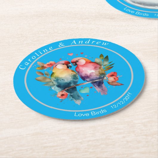 Hochzeitstag/Probe Untersetzer lieben Vögel (Angewinkelt)