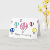 Hochzeitstag Regenbogenballons Karte (Gelbe Blume)