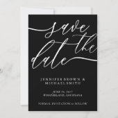 Hochzeitstag Rett Custom Foto Calligraphy Save The Date (Vorderseite)