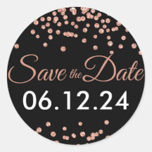 Hochzeitstag Rett Rose Gold Glitzer Confetti Black