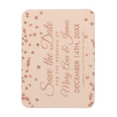 Hochzeitstag Rett Rose Gold Glitzer Confetti Blush Magnet (Vertikal)
