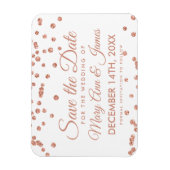 Hochzeitstag Rett Rose Gold Glitzer Confetti Weiß Magnet (Vertikal)